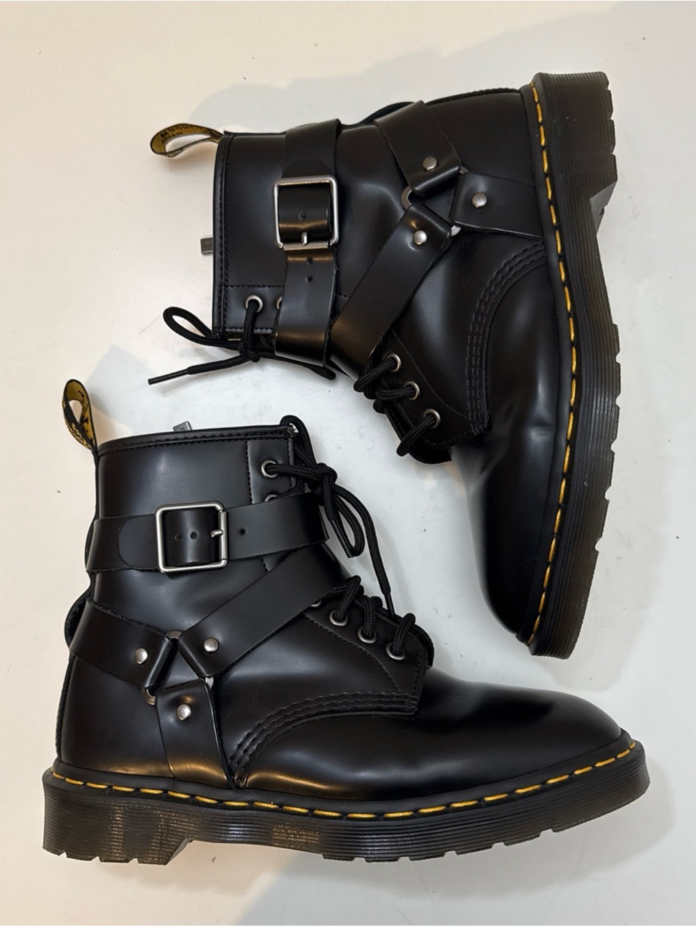Dr Martens Christofor Women's Harness Boots Black Size 7 Leather Combat Doc